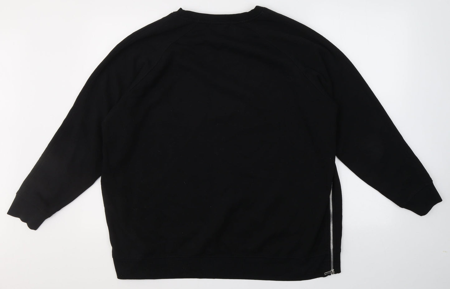 Primark Womens Black Round Neck  Polyester Pullover Jumper Size L