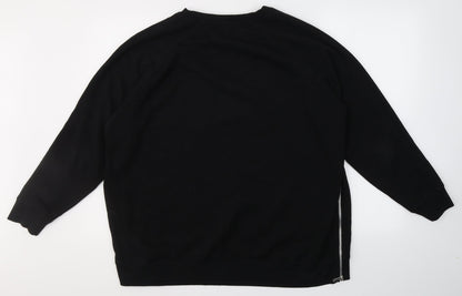 Primark Womens Black Round Neck  Polyester Pullover Jumper Size L