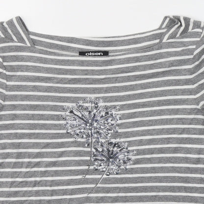Womens UK Size 12 Olsen Grey Pullover Jumper
