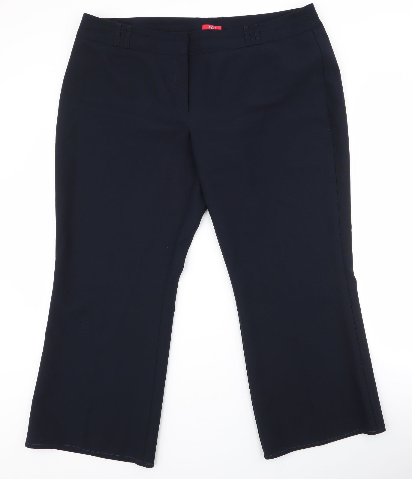 F&F Womens Blue  Polyester Dress Pants Trousers Size 18 L26.5 in Regular Tie