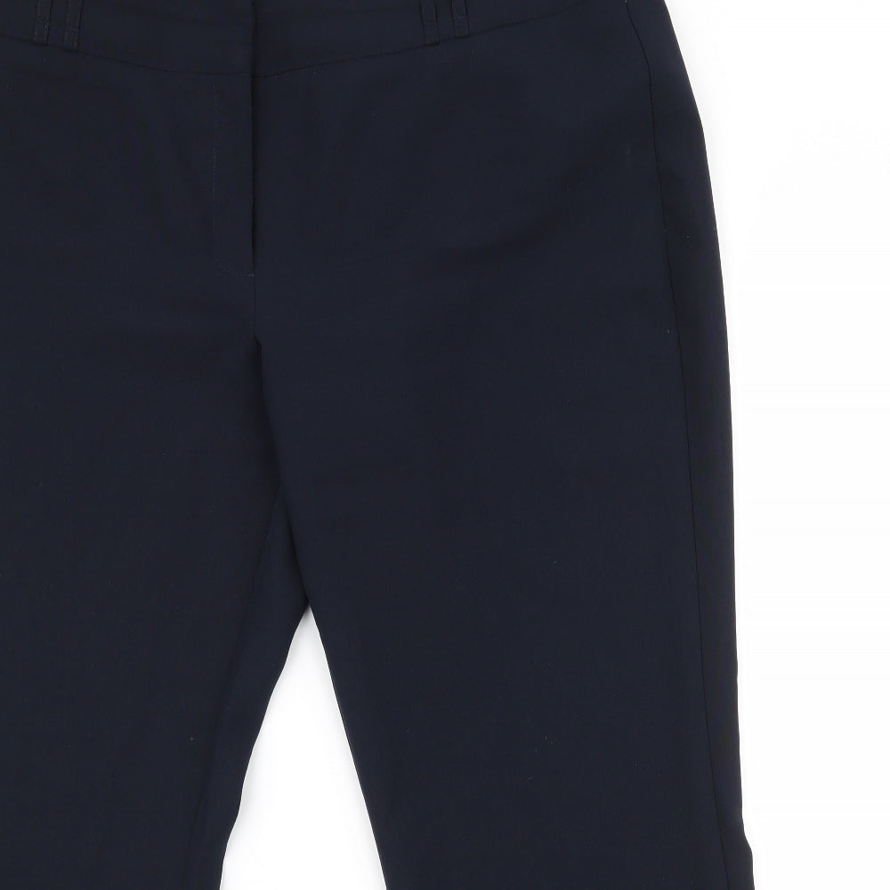 F&F Womens Blue  Polyester Dress Pants Trousers Size 18 L26.5 in Regular Tie