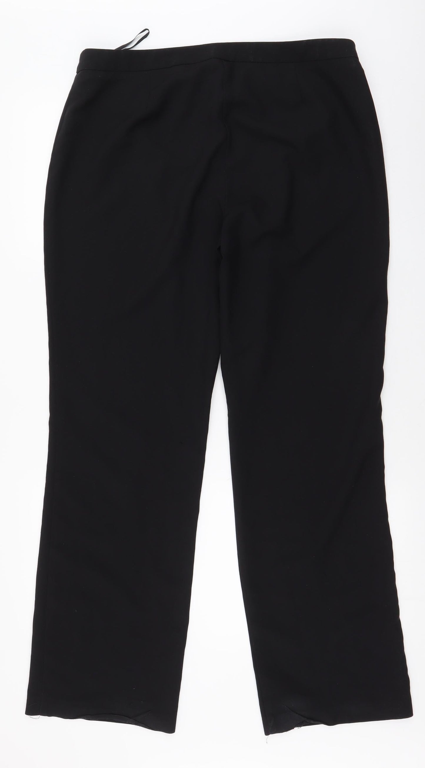 F&F Womens Black  Polyester Dress Pants Trousers Size 14 L30.5 in Regular Zip