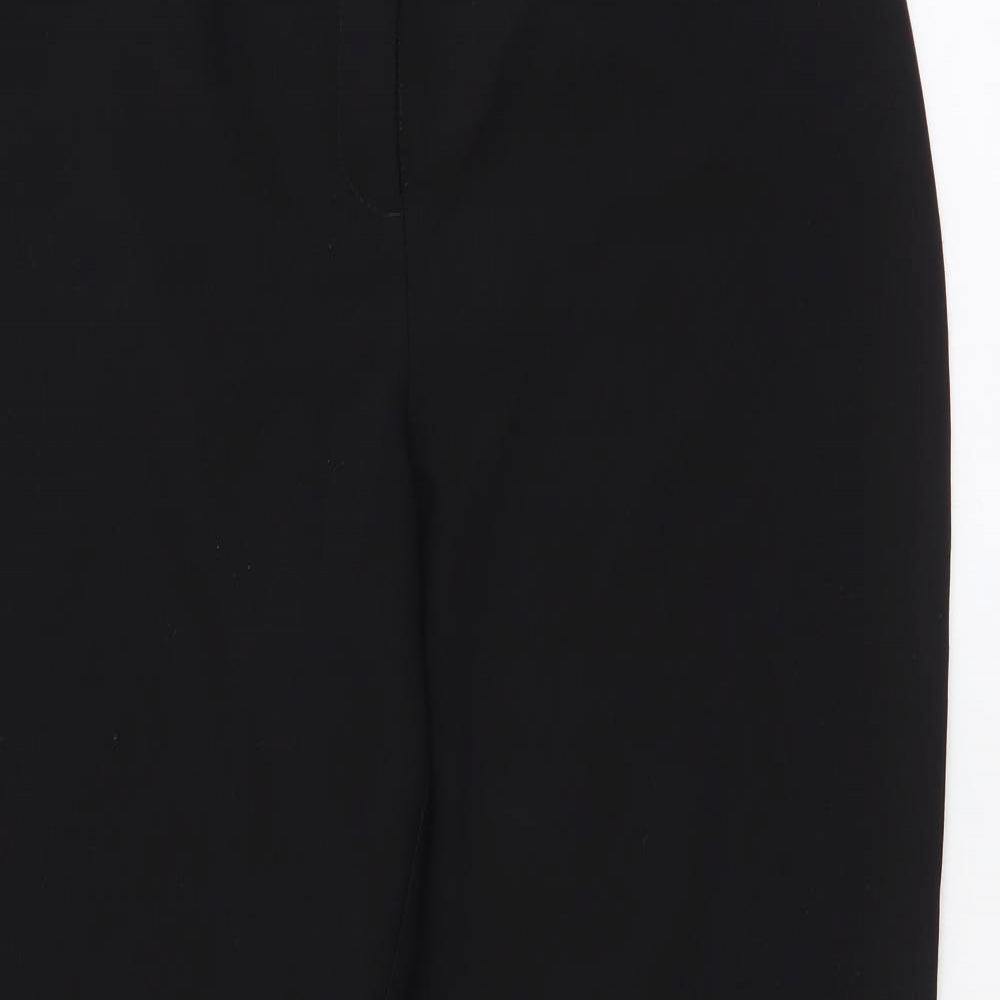 F&F Womens Black  Polyester Dress Pants Trousers Size 14 L30.5 in Regular Zip