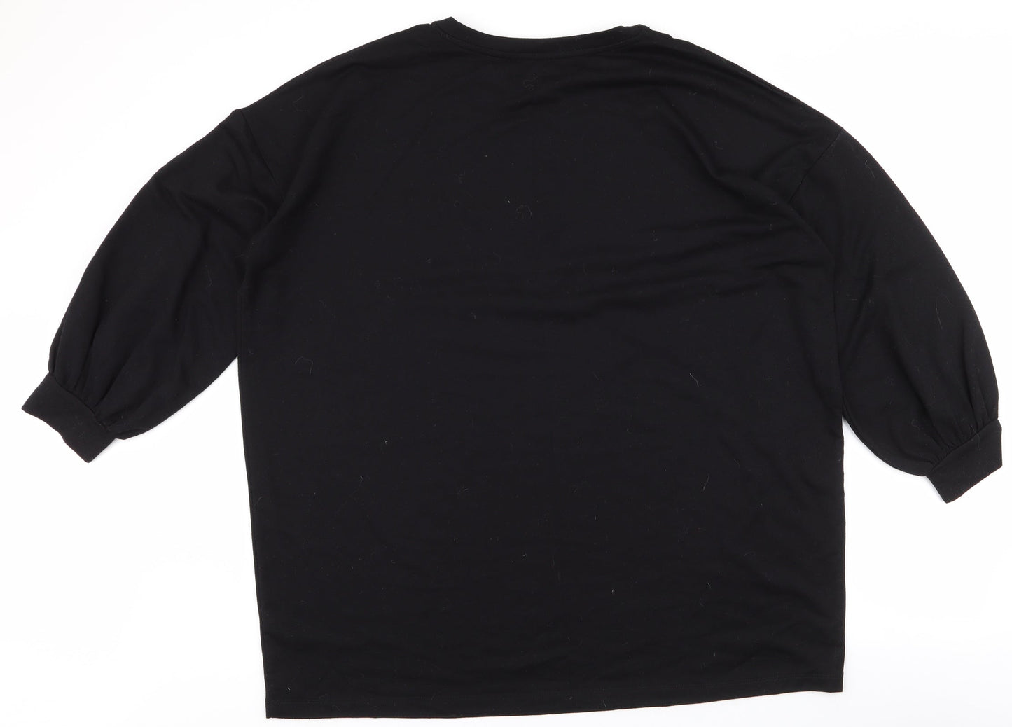 Dunnes Stores Womens Black  Polyester Pullover Sweatshirt Size XL  Pullover - Balloon sleeve