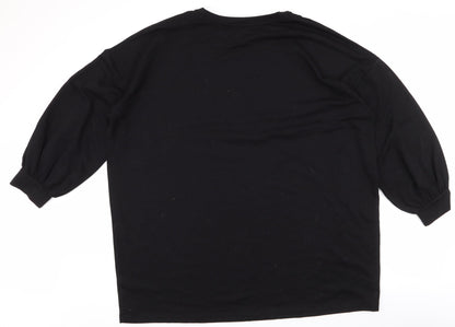 Dunnes Stores Womens Black  Polyester Pullover Sweatshirt Size XL  Pullover - Balloon sleeve