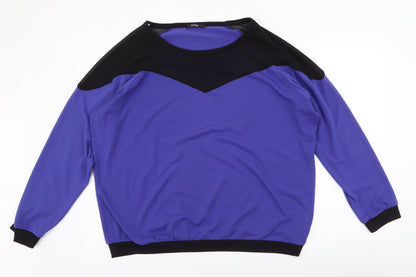 George Womens Purple Round Neck  Polyester Pullover Jumper Size 20   - chiffon neck