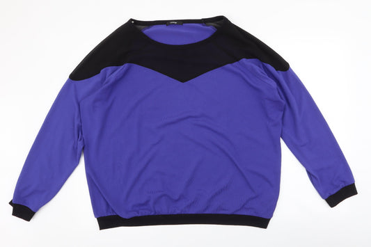 George Womens Purple Round Neck  Polyester Pullover Jumper Size 20   - chiffon neck