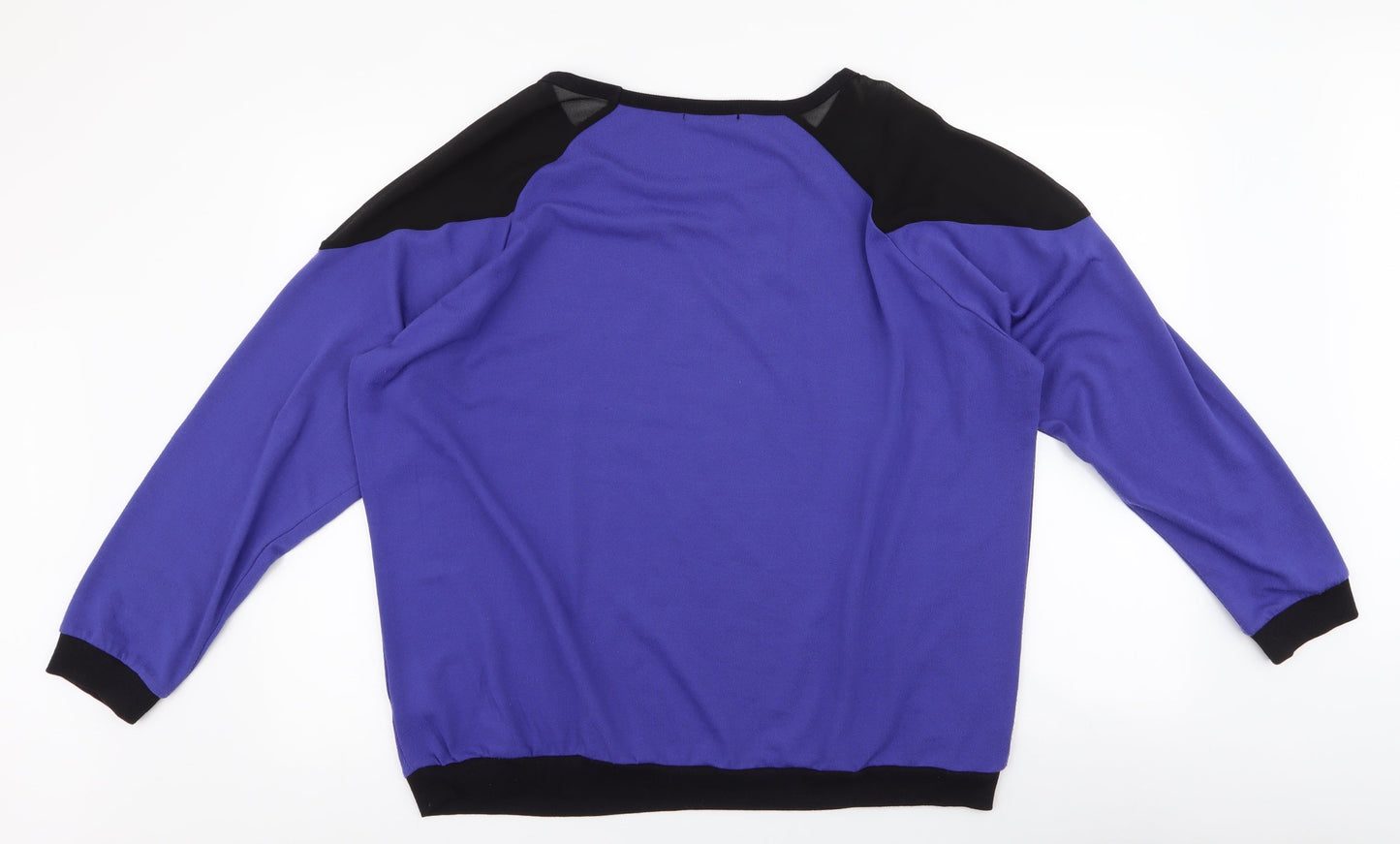 George Womens Purple Round Neck  Polyester Pullover Jumper Size 20   - chiffon neck