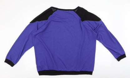 George Womens Purple Round Neck  Polyester Pullover Jumper Size 20   - chiffon neck