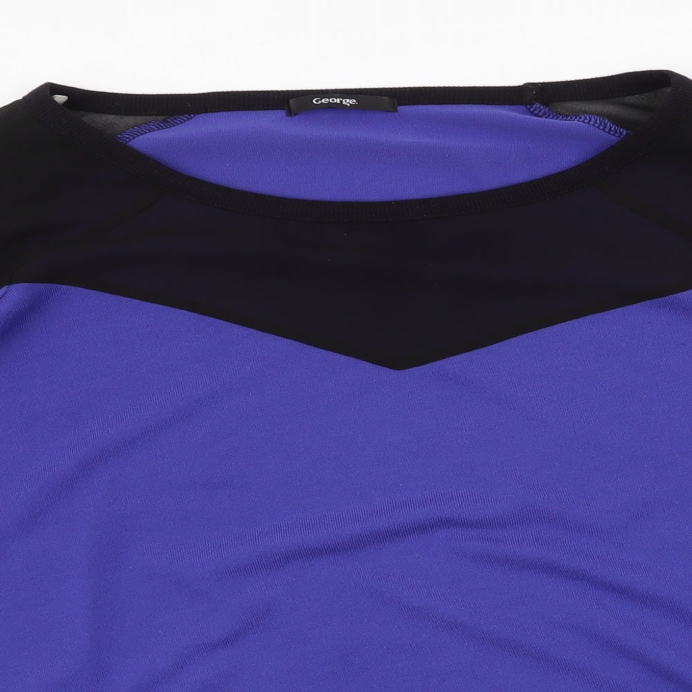 George Womens Purple Round Neck  Polyester Pullover Jumper Size 20   - chiffon neck