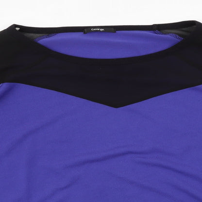 George Womens Purple Round Neck  Polyester Pullover Jumper Size 20   - chiffon neck