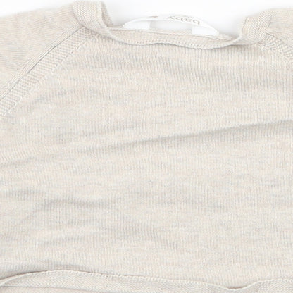 M&Co Baby Beige  100% Cotton Pullover Jumper Size 0-3 Months  Button - bearly awake
