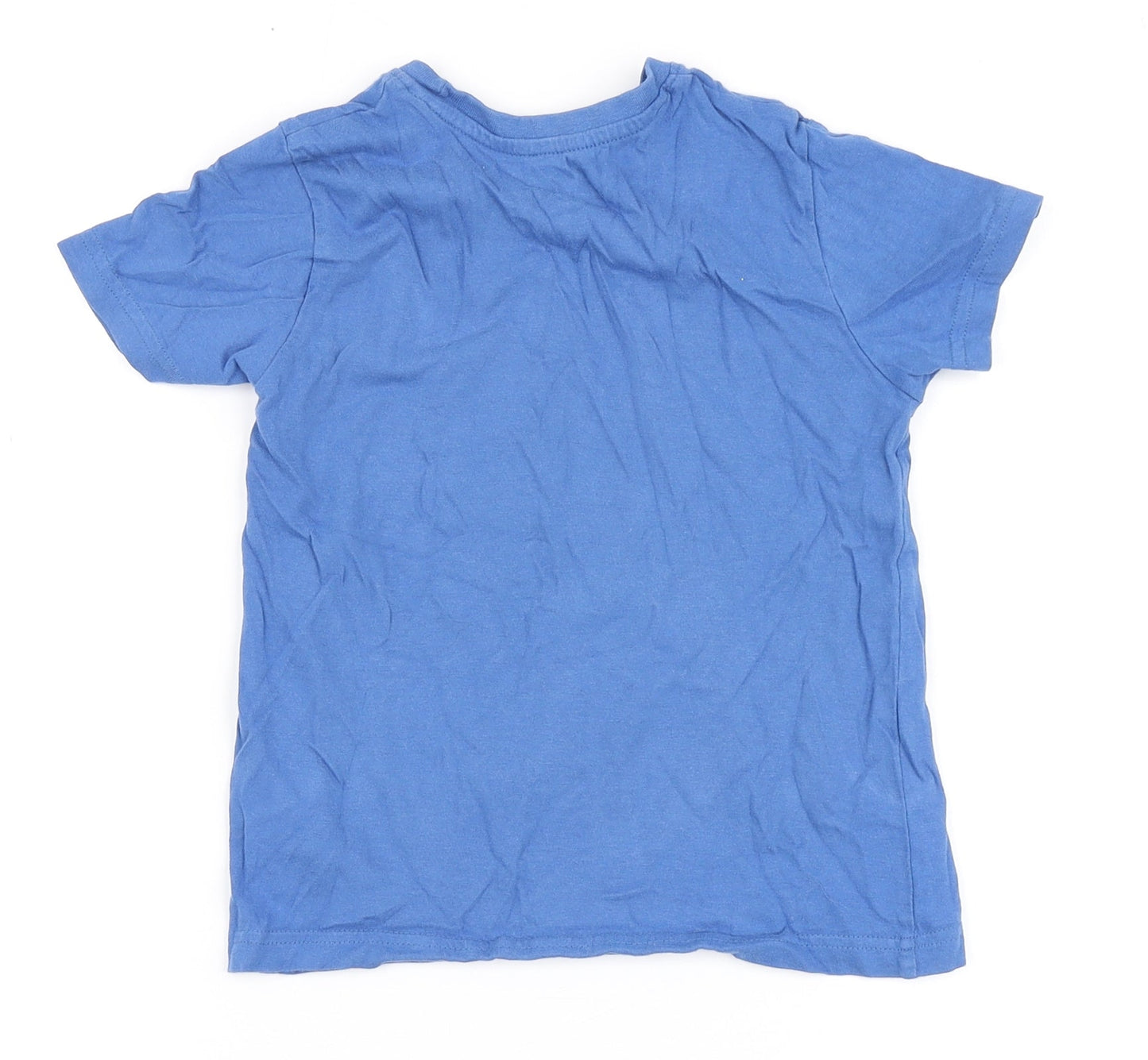 Primark Boys Blue  100% Cotton Basic T-Shirt Size 5-6 Years Round Neck  - Yeti, Chill Out