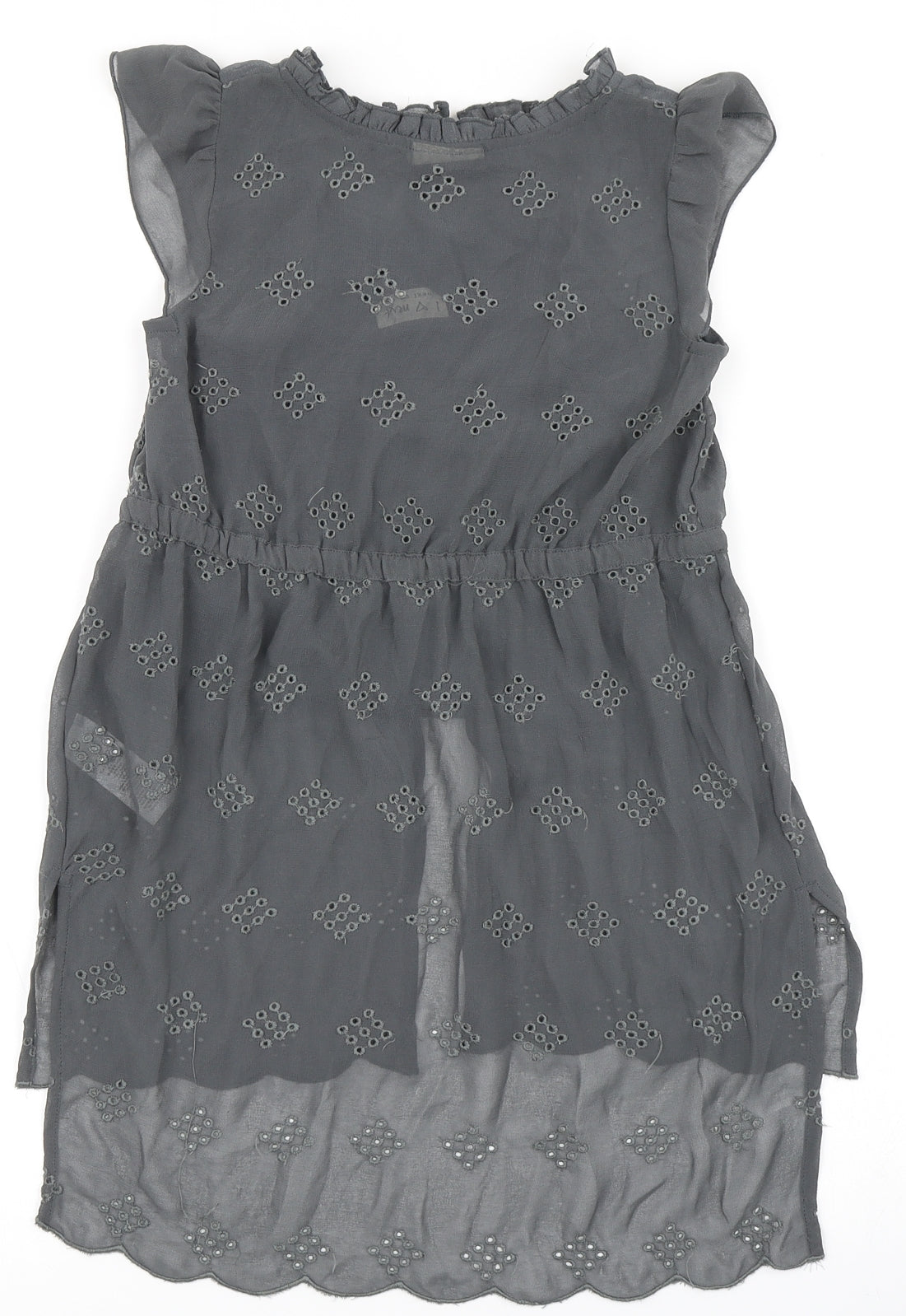 NEXT Girls Grey  100% Polyester A-Line  Size 7 Years  Round Neck Button - Built in vest
