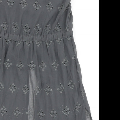 NEXT Girls Grey  100% Polyester A-Line  Size 7 Years  Round Neck Button - Built in vest