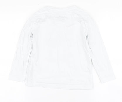 Primark Boys White  100% Cotton Basic T-Shirt Size 4-5 Years Round Neck  - T Rex