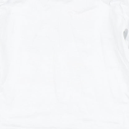 Primark Boys White  100% Cotton Basic T-Shirt Size 4-5 Years Round Neck  - T Rex