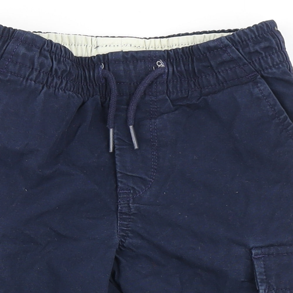 Gap Boys Blue  Polyester Cargo Shorts Size 4 Years  Regular Drawstring