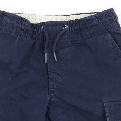 Gap Boys Blue  Polyester Cargo Shorts Size 4 Years  Regular Drawstring