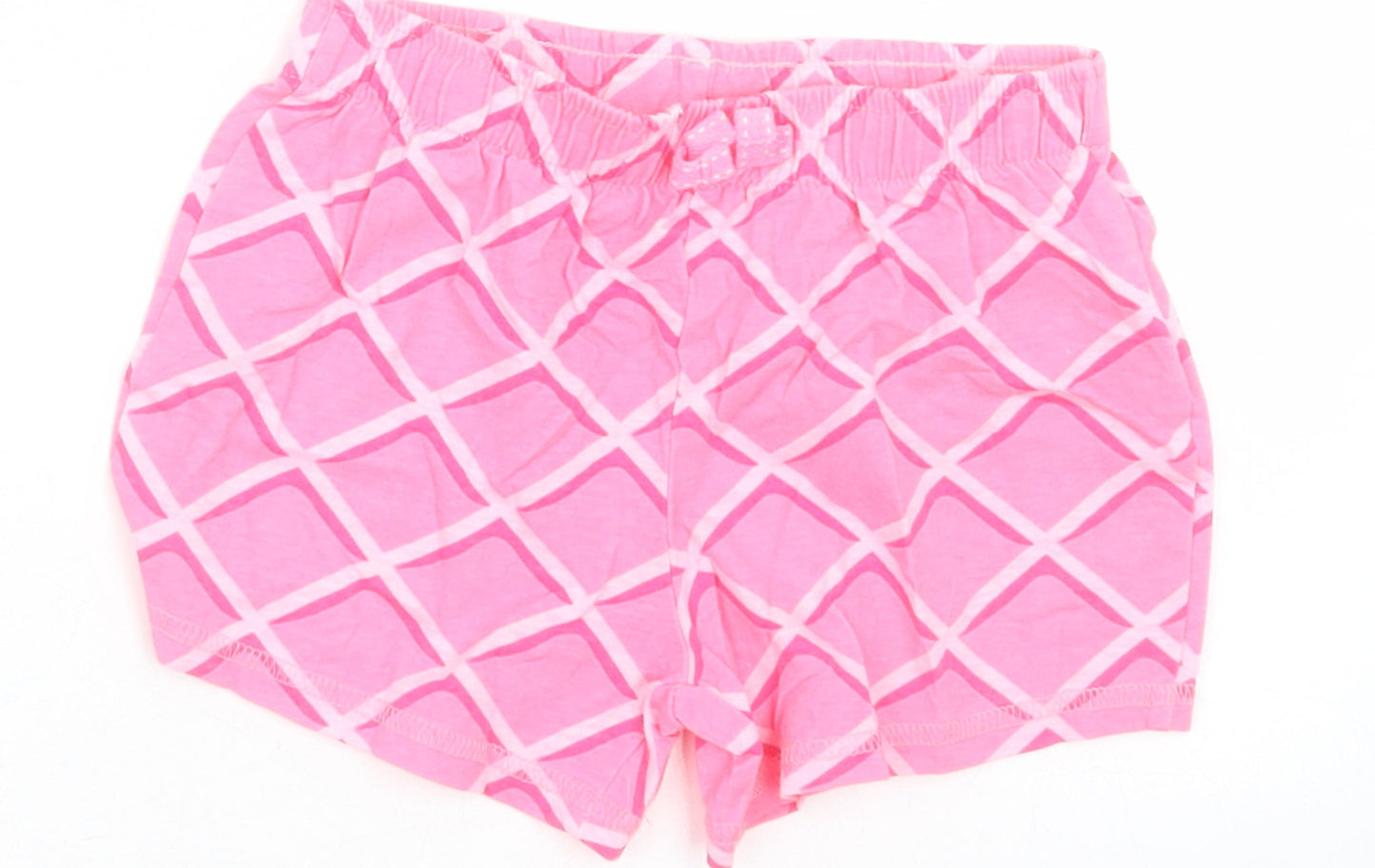 Debenhams Girls Pink Argyle/Diamond Cotton Cami Sleep Shorts Size 18-24 Months  Pullover