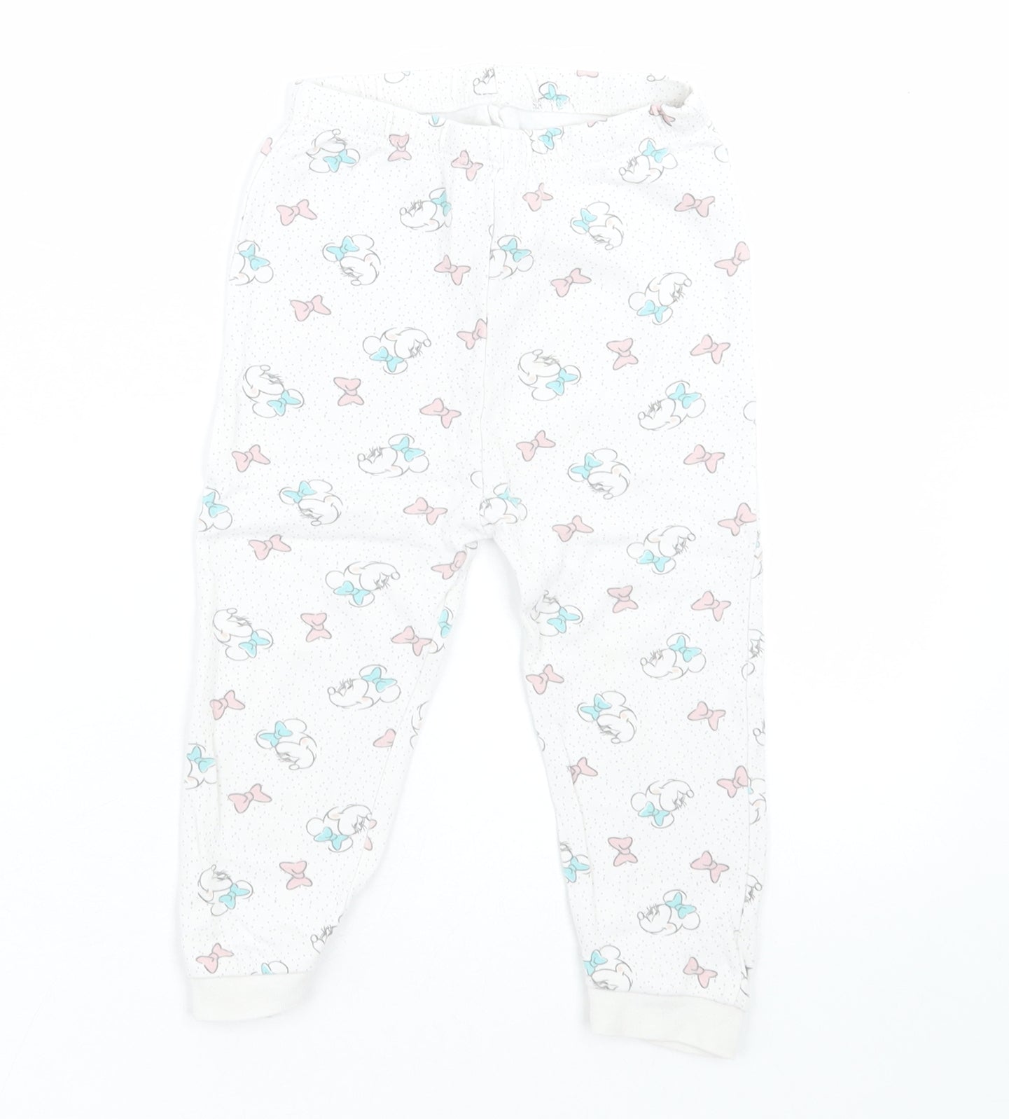 George Girls White Geometric Cotton Cami Pyjama Pants Size 18-24 Months  Pullover - Minnie Mouse
