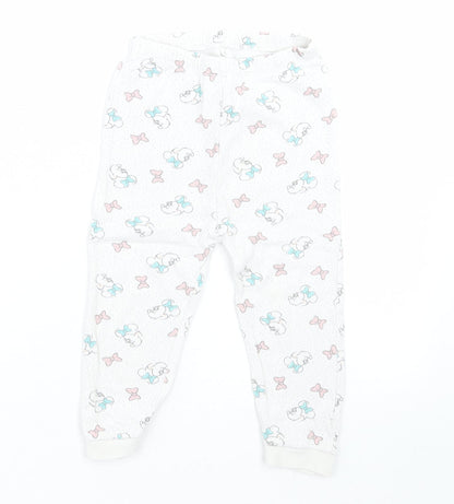 George Girls White Geometric Cotton Cami Pyjama Pants Size 18-24 Months  Pullover - Minnie Mouse