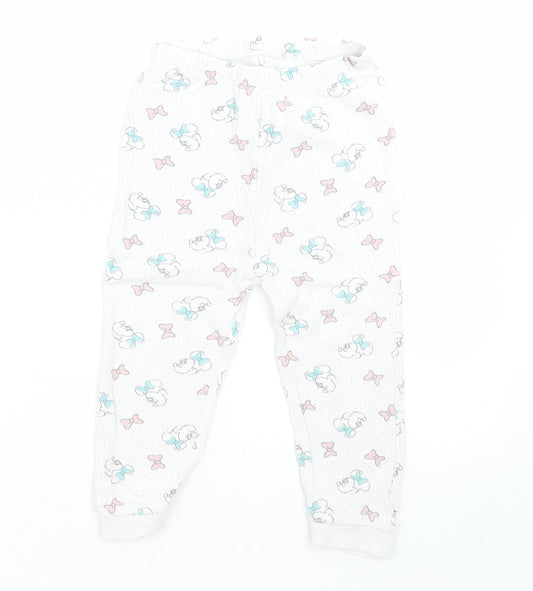 George Girls White Geometric Cotton Cami Pyjama Pants Size 18-24 Months  Pullover - Minnie Mouse
