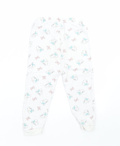 George Girls White Geometric Cotton Cami Pyjama Pants Size 18-24 Months  Pullover - Minnie Mouse