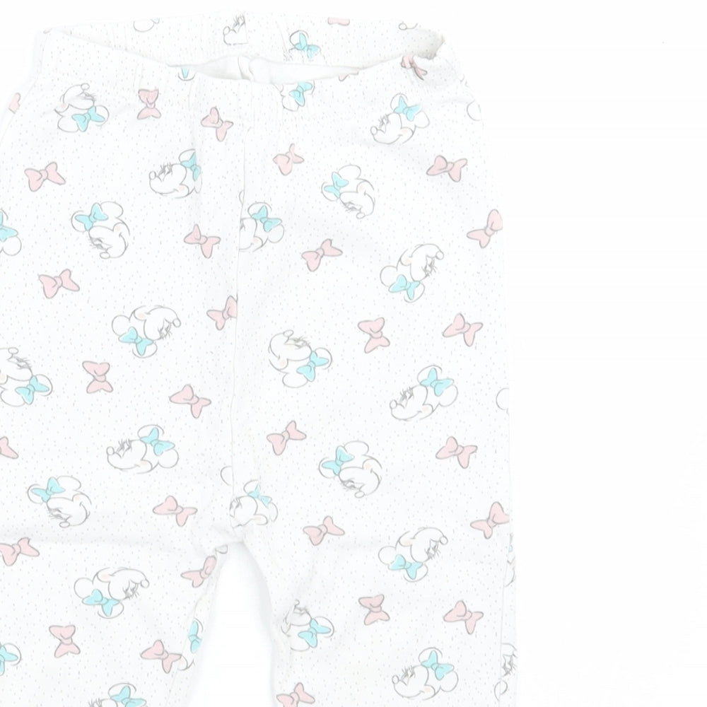 George Girls White Geometric Cotton Cami Pyjama Pants Size 18-24 Months  Pullover - Minnie Mouse