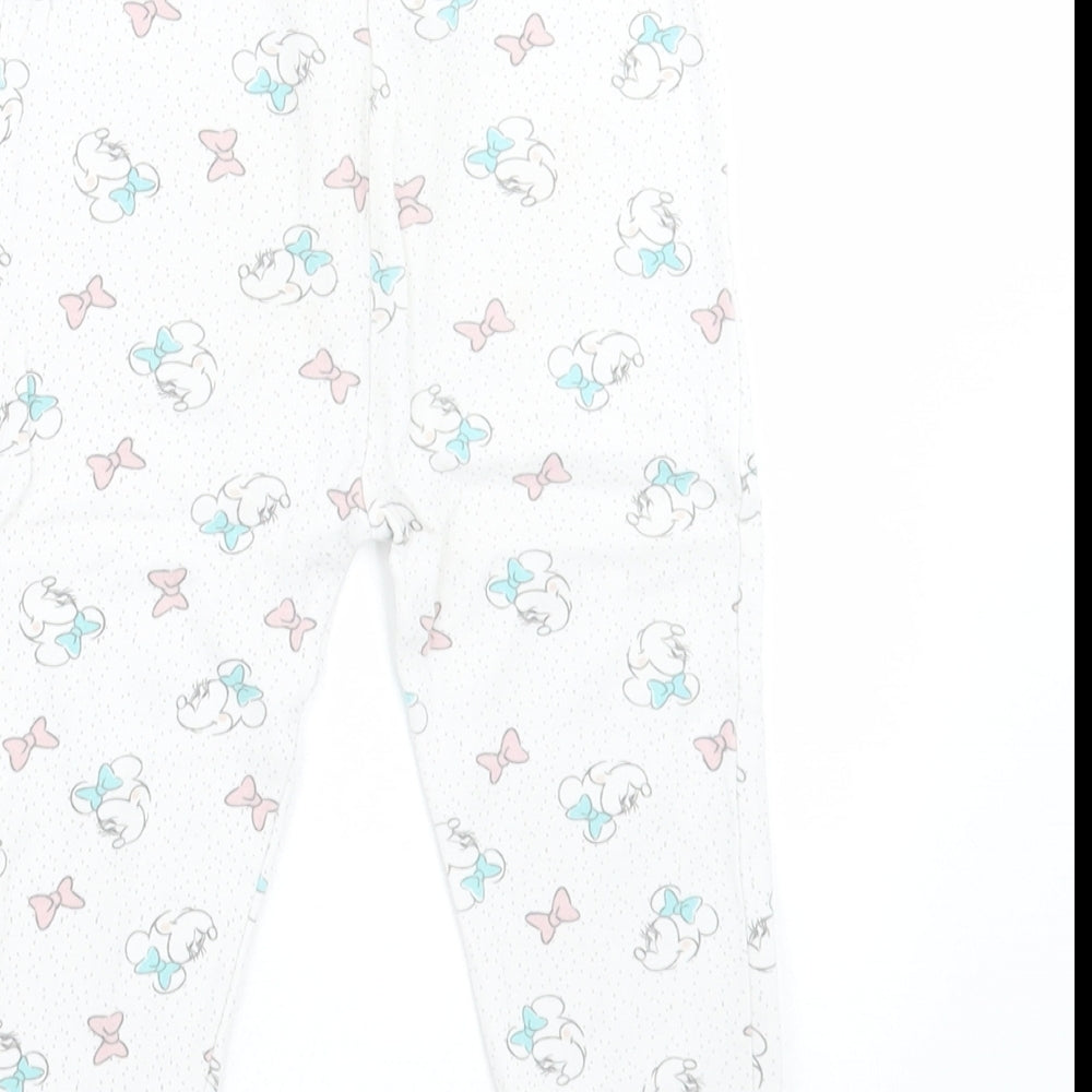 George Girls White Geometric Cotton Cami Pyjama Pants Size 18-24 Months  Pullover - Minnie Mouse