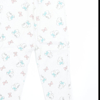 George Girls White Geometric Cotton Cami Pyjama Pants Size 18-24 Months  Pullover - Minnie Mouse