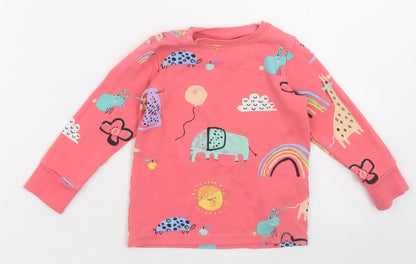 NEXT Girls Pink Geometric Cotton Cami Pyjama Top Size 2 Years  Pullover