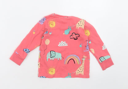 NEXT Girls Pink Geometric Cotton Cami Pyjama Top Size 2 Years  Pullover
