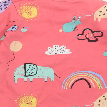 NEXT Girls Pink Geometric Cotton Cami Pyjama Top Size 2 Years  Pullover