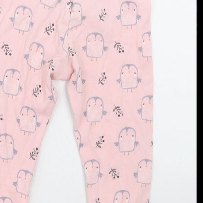 F&F Girls Pink Geometric Cotton Cami Pyjama Pants Size 12-18 Months  Pullover - owl
