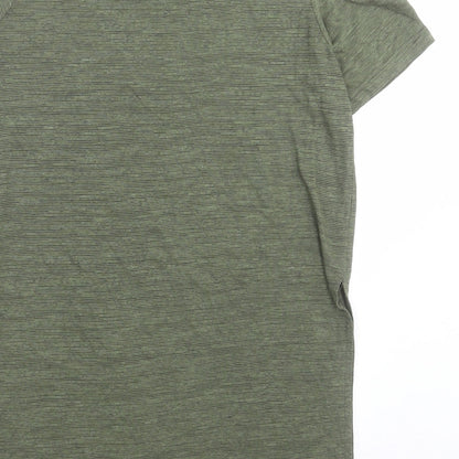 Atmosphere Womens Green  Viscose Basic T-Shirt Size 8 Crew Neck - cold shoulder