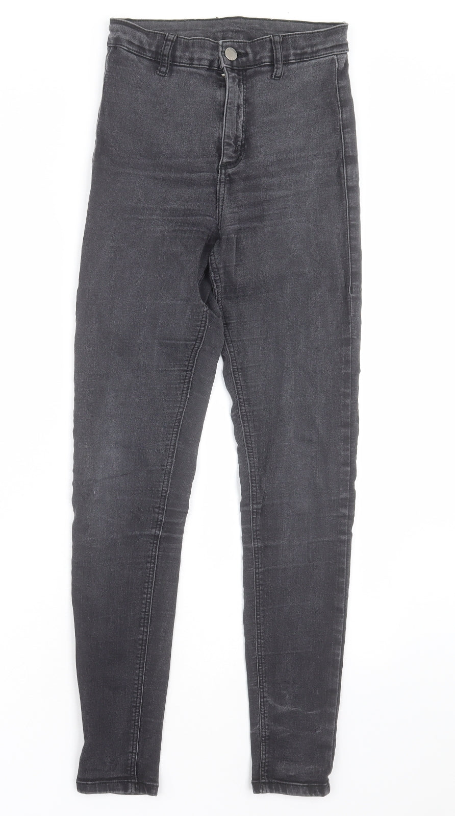 Topshop Womens Black  Cotton Skinny Jeans Size 26 L32 in Regular Button