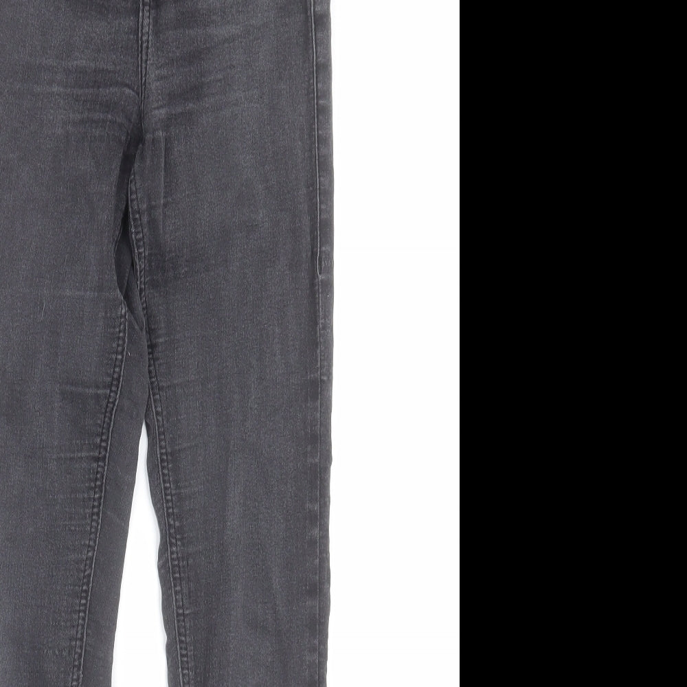 Topshop Womens Black  Cotton Skinny Jeans Size 26 L32 in Regular Button