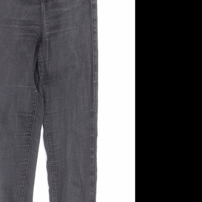 Topshop Womens Black  Cotton Skinny Jeans Size 26 L32 in Regular Button