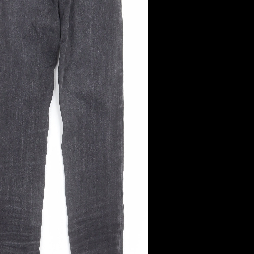 Topshop Womens Black  Cotton Skinny Jeans Size 26 L32 in Regular Button