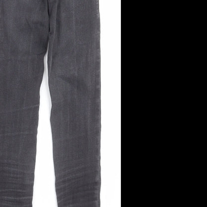 Topshop Womens Black  Cotton Skinny Jeans Size 26 L32 in Regular Button