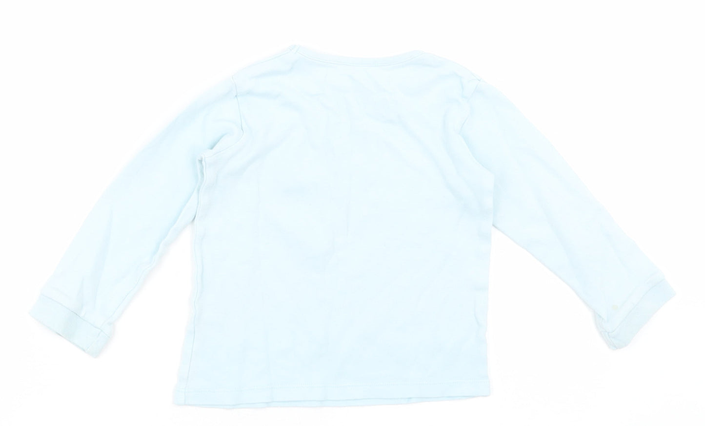 georger Girls Blue  Cotton Basic Casual Size 12-18 Months Crew Neck Pullover - Minnie Mouse