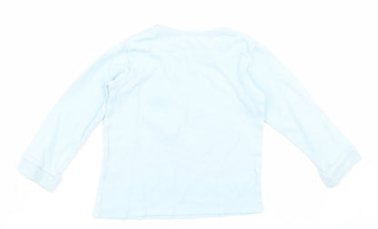 georger Girls Blue  Cotton Basic Casual Size 12-18 Months Crew Neck Pullover - Minnie Mouse
