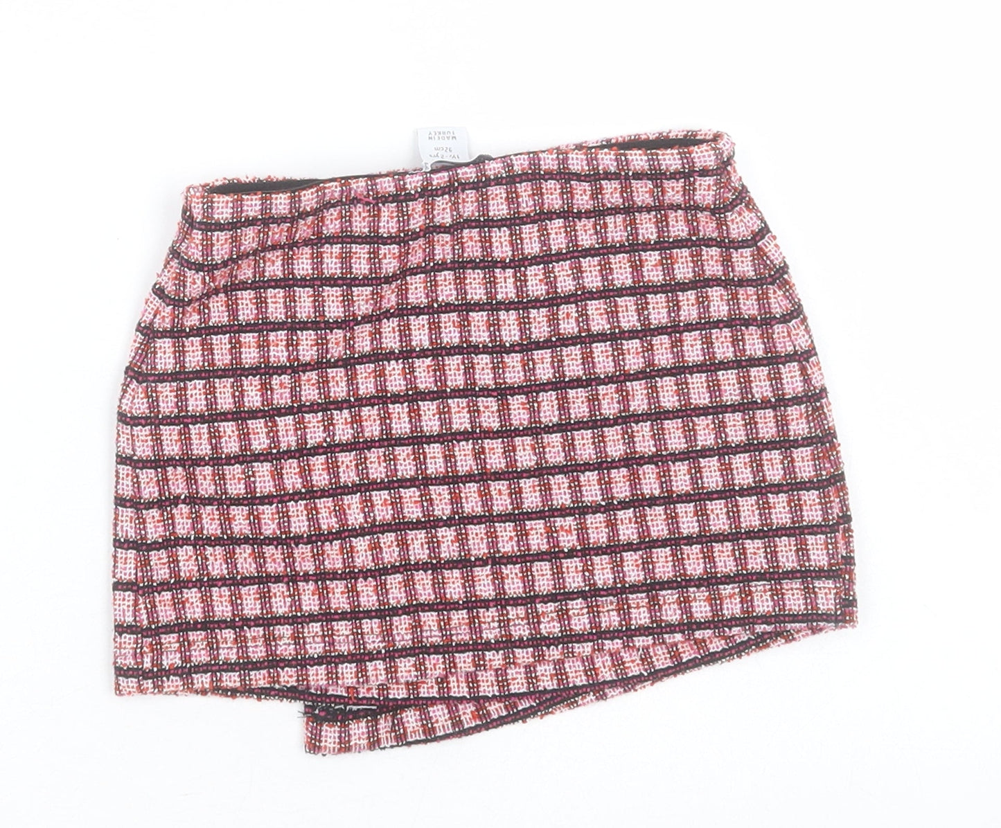 Primark Girls Pink Check Polyester A-Line Skirt Size 2 Years  Regular Button