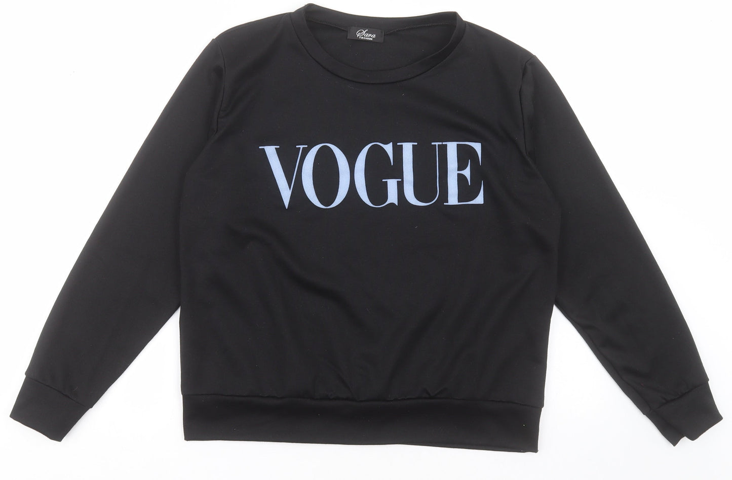 Sara Fashion Womens Black  Polyester Pullover Sweatshirt Size XL  Pullover - Vogue