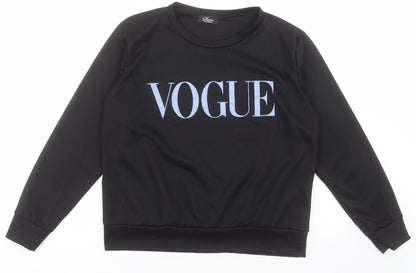 Sara Fashion Womens Black  Polyester Pullover Sweatshirt Size XL  Pullover - Vogue
