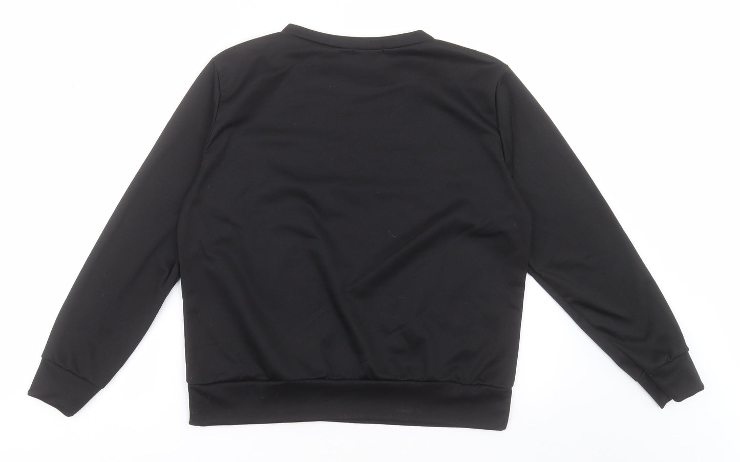 Sara Fashion Womens Black  Polyester Pullover Sweatshirt Size XL  Pullover - Vogue