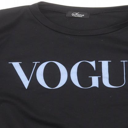 Sara Fashion Womens Black  Polyester Pullover Sweatshirt Size XL  Pullover - Vogue