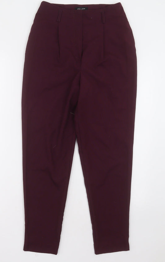 New Look Womens Purple  Polyester Trousers  Size 6 L27 in Regular Hook & Eye