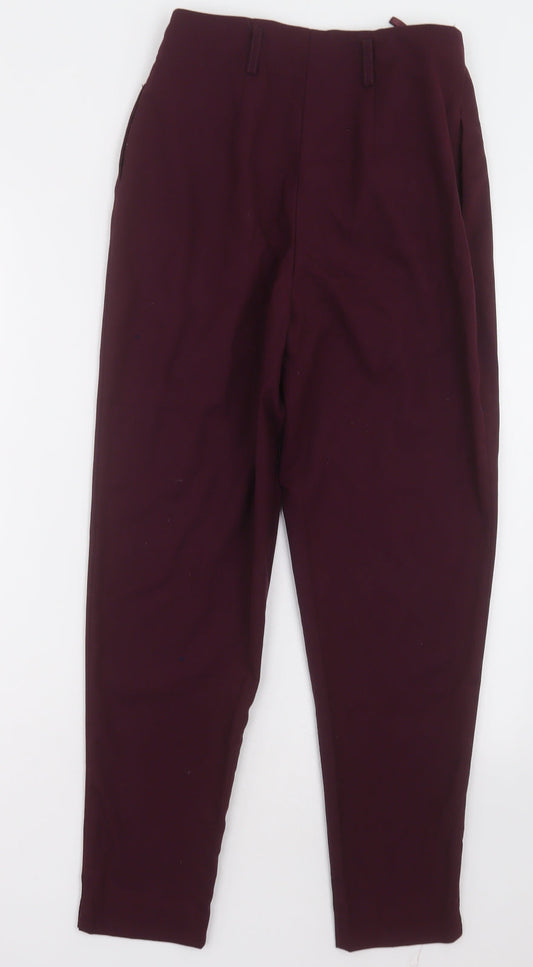 New Look Womens Purple  Polyester Trousers  Size 6 L27 in Regular Hook & Eye